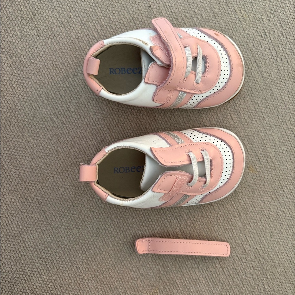 Robeez Pink and White Toddler Sneakers